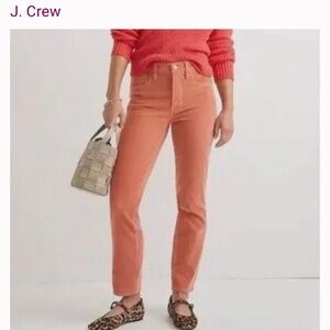 J.Crew Vintage Slim Straight Corduroys Coral Pink 24P petite